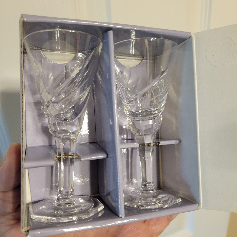 Singapore Airlines Crystal Cordial Glasses (2) ~ First Class Perk  Raffles Class